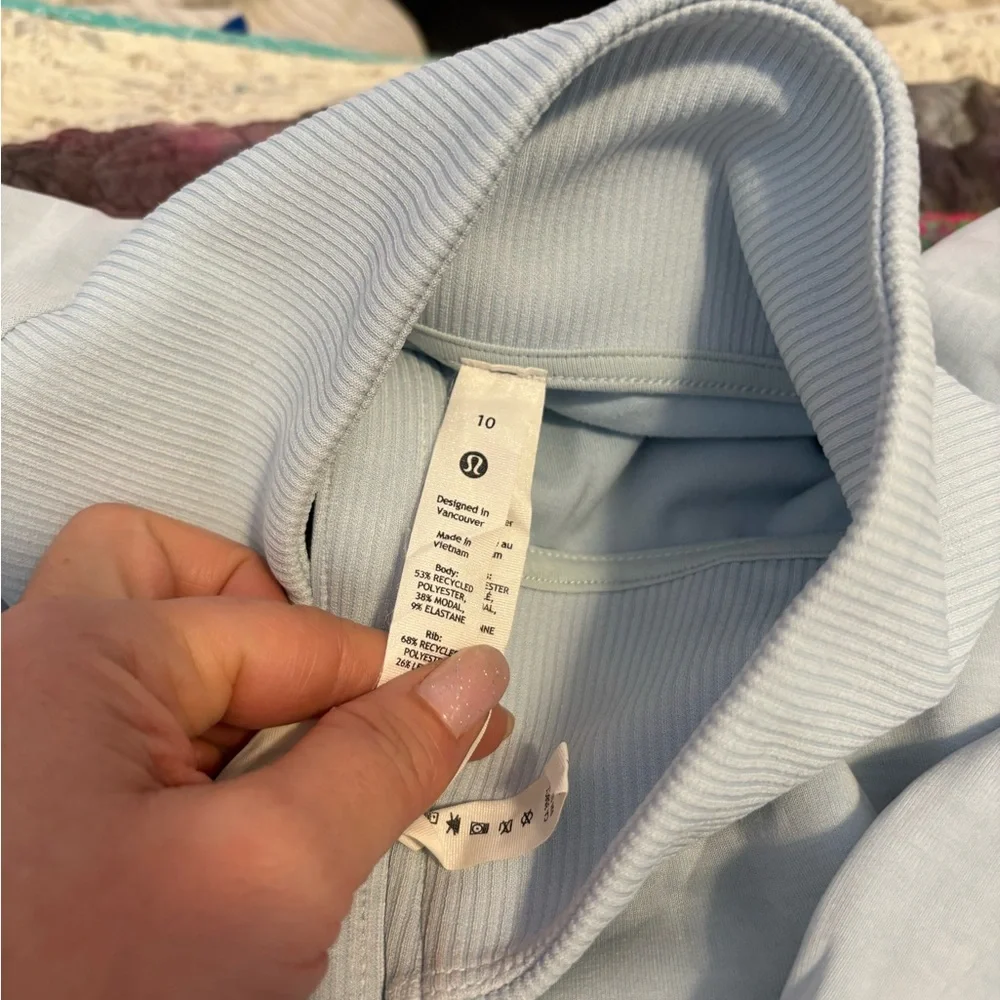 lululemon athletica Light Blue Half-Zip Pullover Hoodie